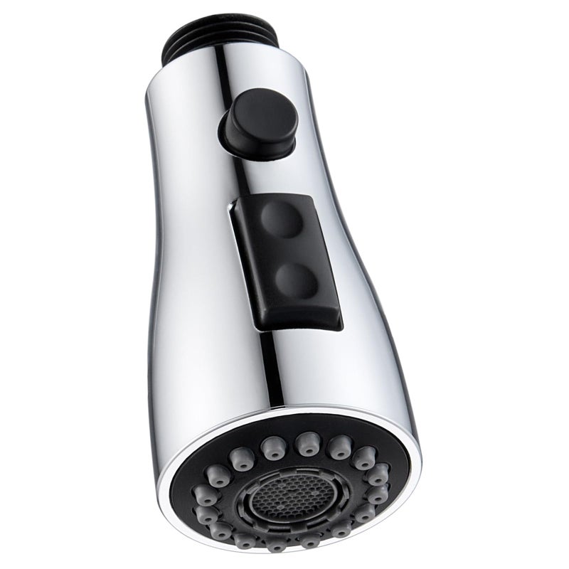 Angle Simple Kitchen Faucet Head Replacement, G 1/2 or 13/16 Inch Male Thread, NSF/ANSI/CAN 61 & 372 Testing, Sink Faucet Sprayer Replacement Parts, Stream Spray and Pause Mode, Chrome - Image 1